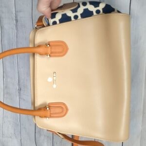 Spartina 449 daufuskie island natural linen and leather handbag